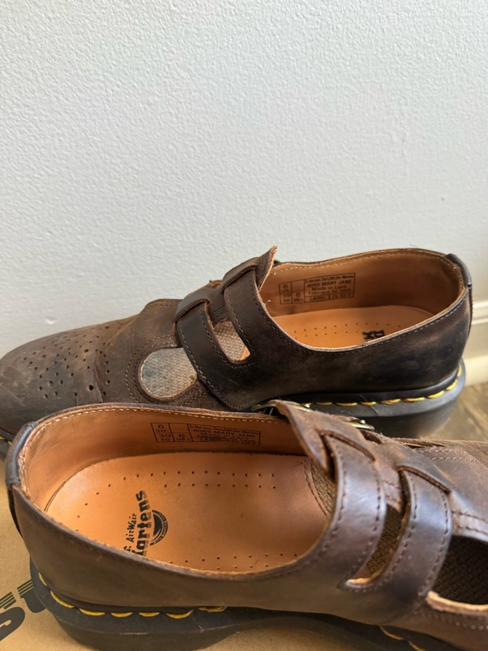 Dr. Martens Brown Double-Buckle Perforated Leather Flats - Picture 4 of 5